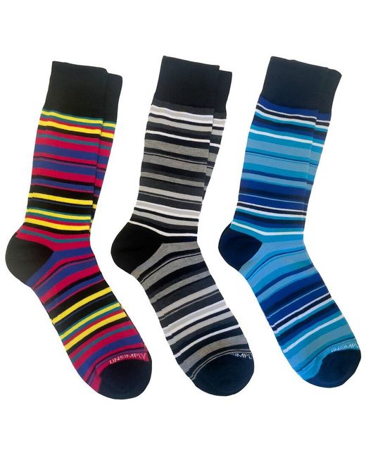 Unsimply Stitched Blue Set Of 3 Sock for men