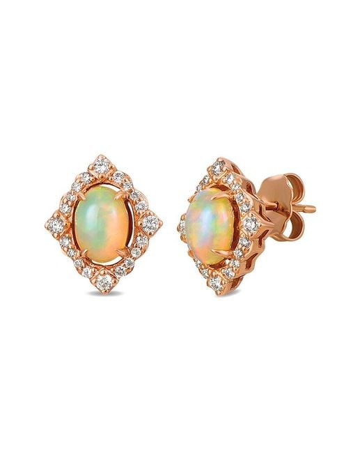 Le Vian White 14k Strawberry Gold® 1.07 Ct. Tw. Diamond & Opal Earrings