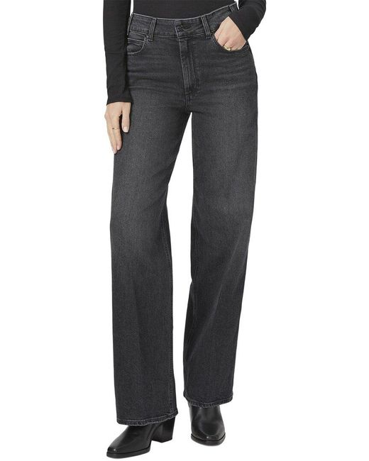 PAIGE Black Sasha High Rise Column Straight Leg Jean