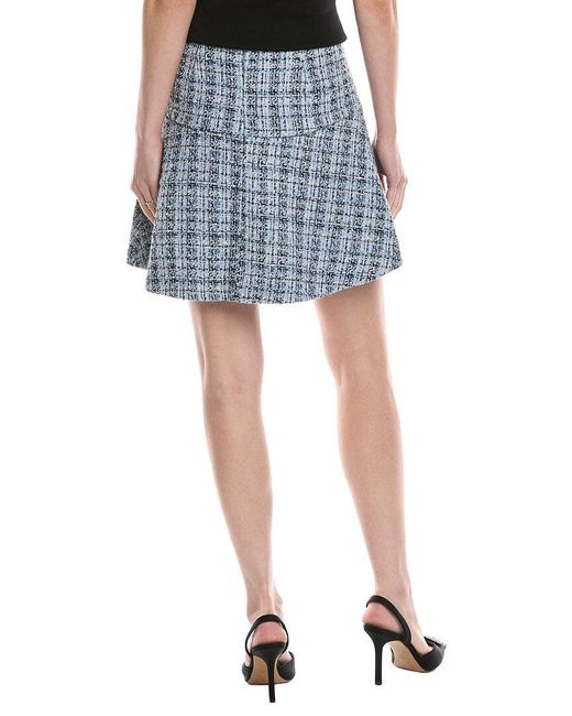 Cece Blue Ruffle Yoke Patch Pocket Mini Skirt