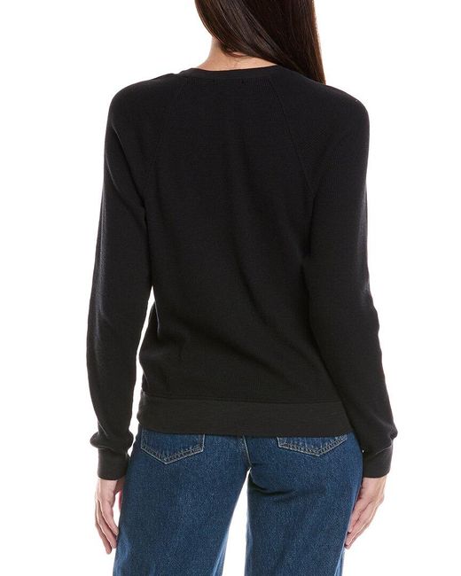 James Perse Black Relaxed Thermal Top