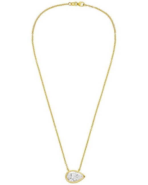 Diana M Metallic Diana M. 14K 3.00 Ct. Tw. Lab-Grown Diamond Pendant Necklace