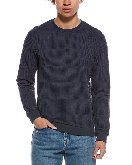 Reiss Blue Matthew Textured Crewneck T-Shirt for men