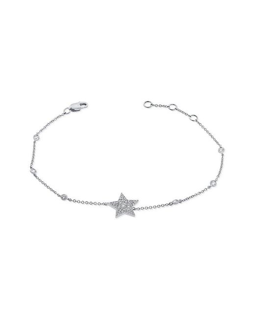 Sabrina Designs White 14k 0.33 Ct. Tw. Diamond Star Station Bracelet