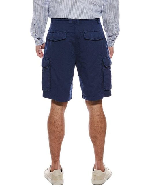 Brunello Cucinelli Blue Linen-Blend Cargo Short for men