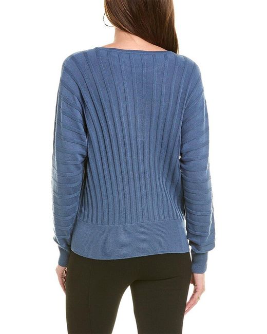 Tahari Blue Dolman Cashmere-blend Sweater