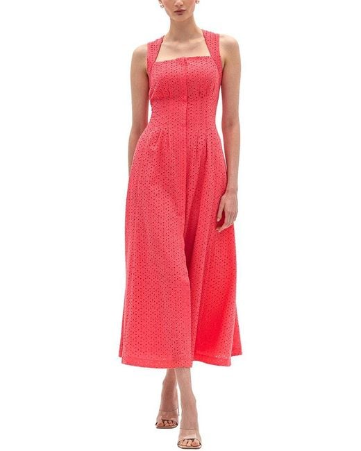 BGL Red Sleeveless Midi Dress