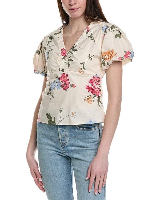 Ellen Tracy Natural Poplin Top