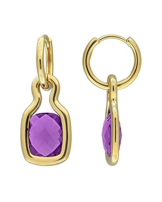 Rina Limor Metallic Over 5.20 Ct. Tw. Amethyst Drop Earrings