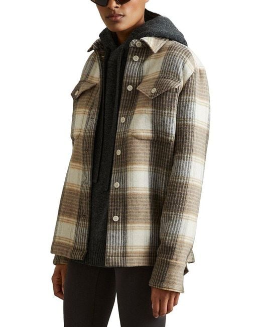 Reiss Multicolor Phoebe Check Wool-Blend Shacket