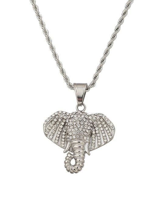 Eye Candy LA Metallic The Bold Collection Titanium Cz Felix Necklace for men