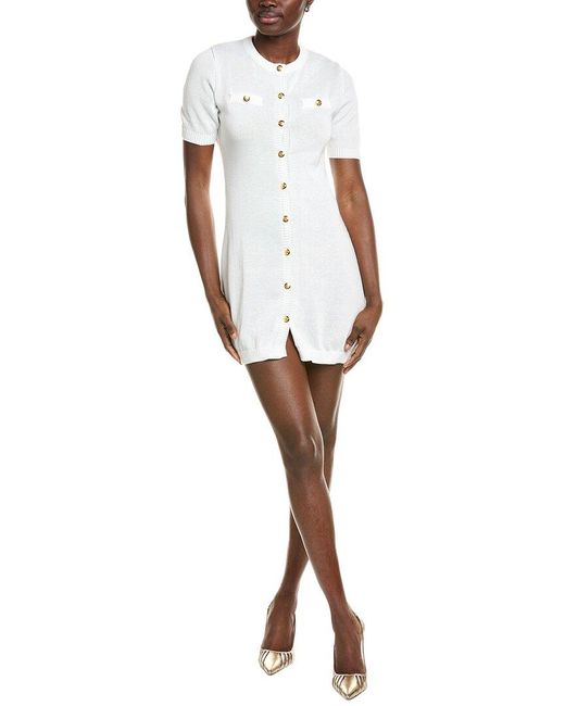 IPPONELLI White Button Front Sweaterdress