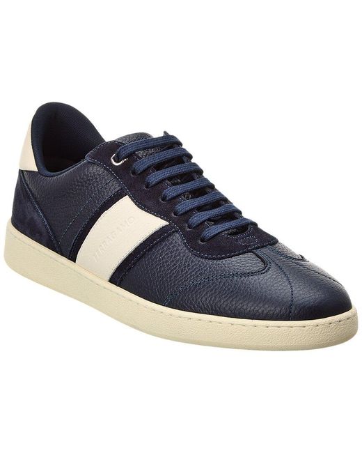 Ferragamo Blue Leather Sneaker for men