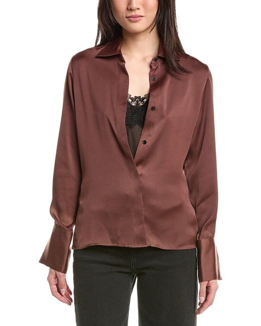 Rag & Bone Red Venus Popover Blouse