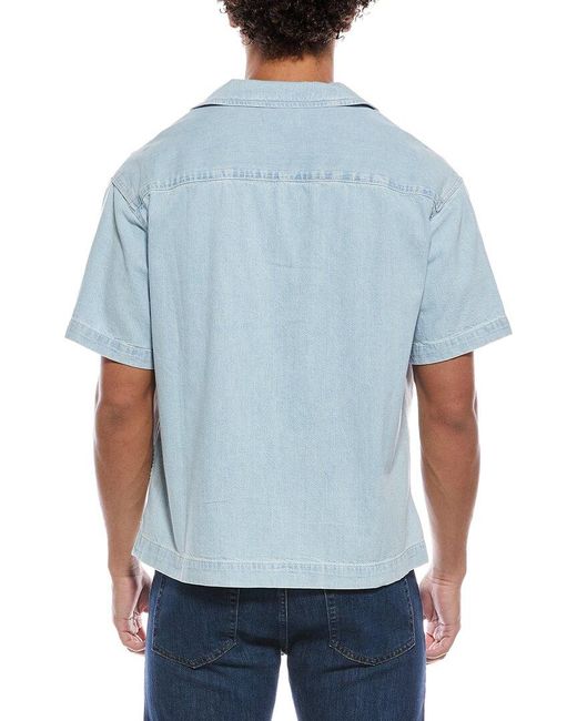 FRAME Blue Frame Camp Collar Shirt for men