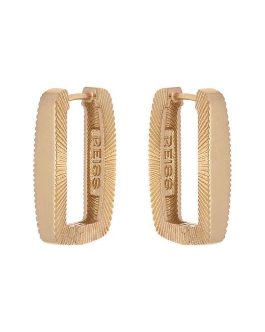 Reiss White Grace Graphic Hoop Earrings