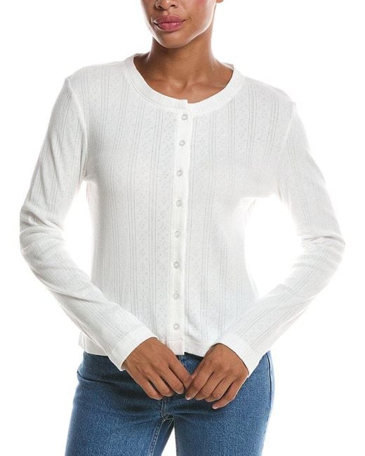 PERFECTWHITETEE White Lila Pointelle Cardigan