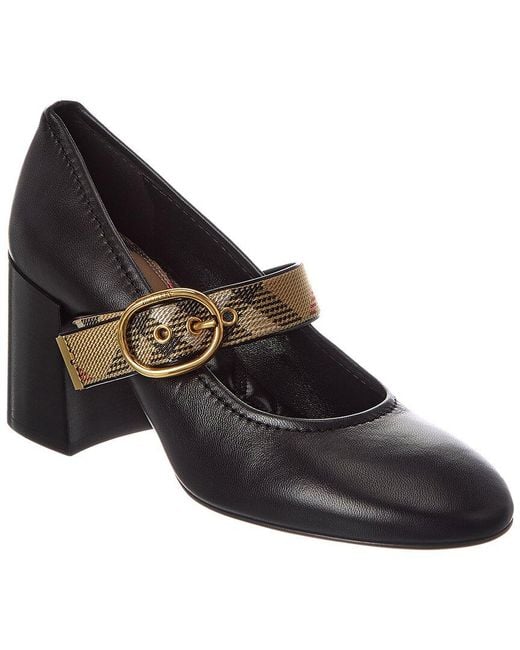 Burberry Black Check Robin Leather Pump