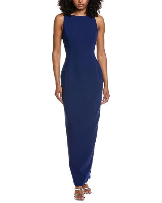 Amanda Uprichard Blue Marbella Maxi Dress