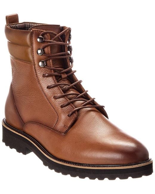 Donald J Pliner Brown Joplin Soft Tumble Leather Boot for men