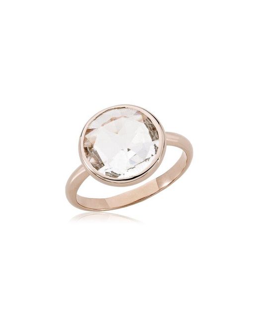 Genevive Jewelry White 18k Rose Gold Vermeil Cz Ring