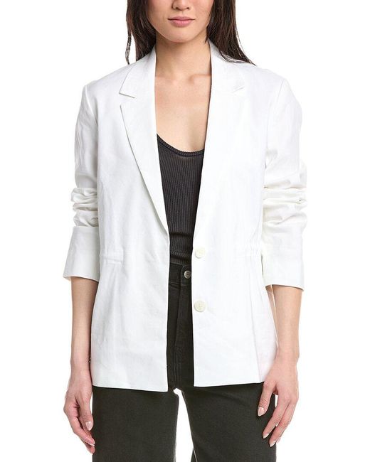Rag & Bone White Spencer Linen-Blend Blazer