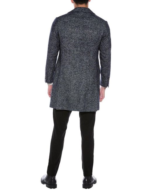 Brunello Cucinelli Black Alpaca & Wool-Blend Coat for men