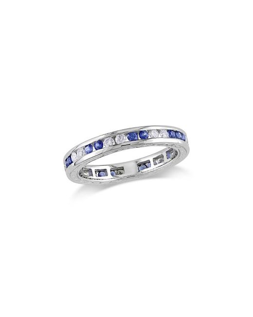 Diamond Select Cuts White 18K 1.08 Ct. Tw. Diamond & Sapphire Eternity Ring
