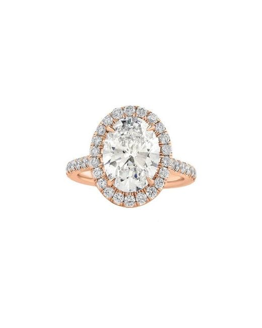 Lab Grown Diamonds White 14K Rose 3.50 Ct. Tw. Lab-Grown Diamond Ring