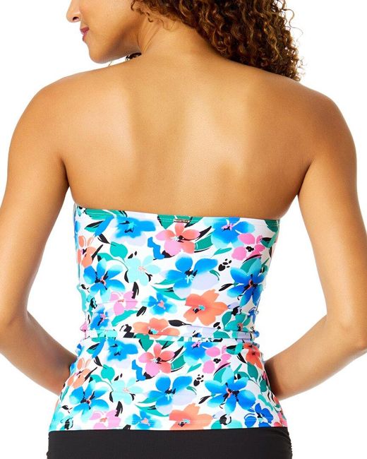 Anne Cole Blue Twist Front Bandeau-Kini