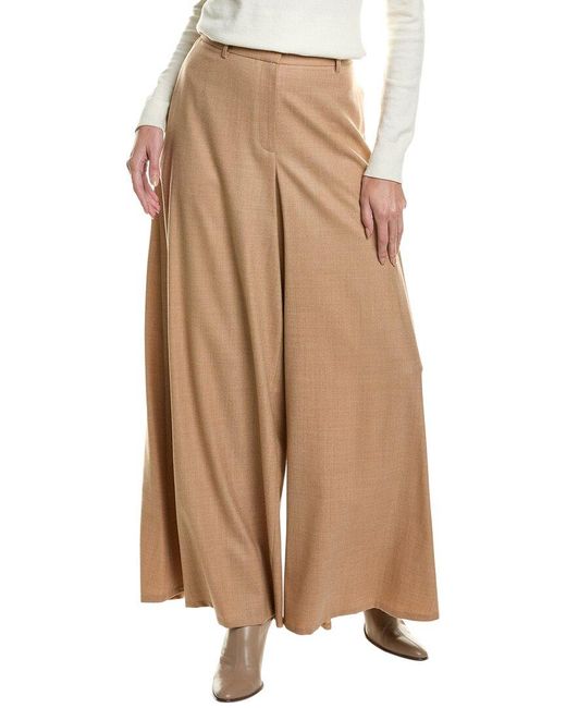 Lafayette 148 New York Natural Henry Wide Leg Wool Pant