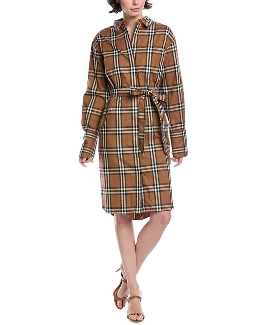 Burberry Brown Check Shirtdress