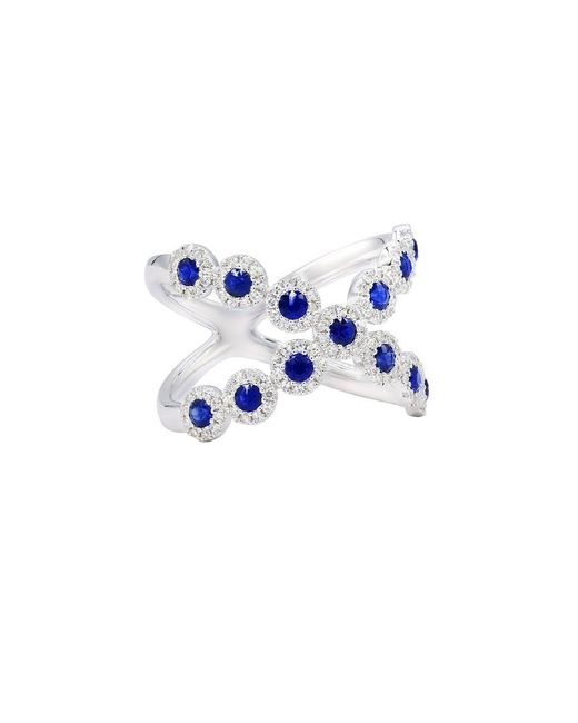 Diana M Blue Fine Jewelry 14k 0.35 Ct. Tw. Diamond & Sapphire Ring