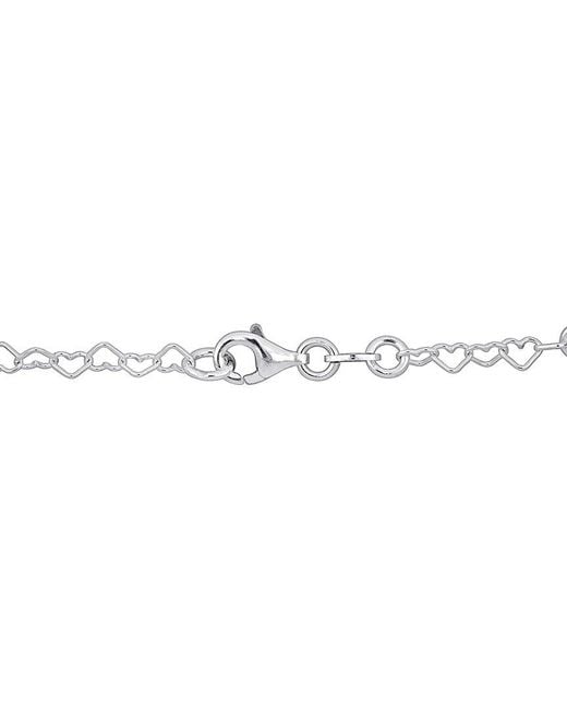 Italian Silver White Ladybug Charm Bracelet