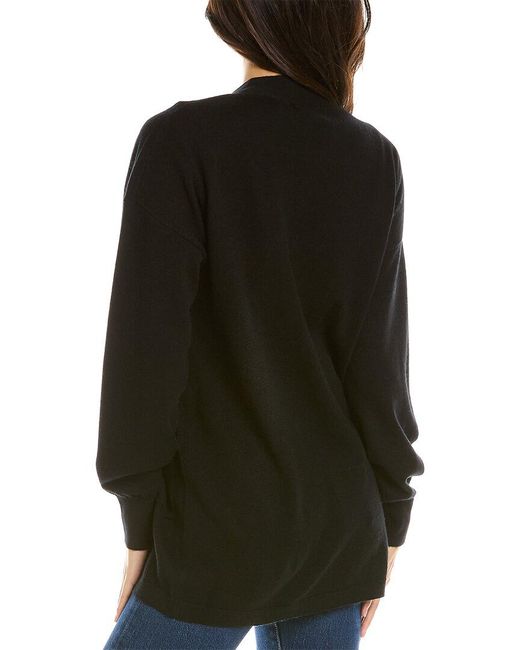 Lea & Viola Black Pleated Wool & Cashmere-blend Top
