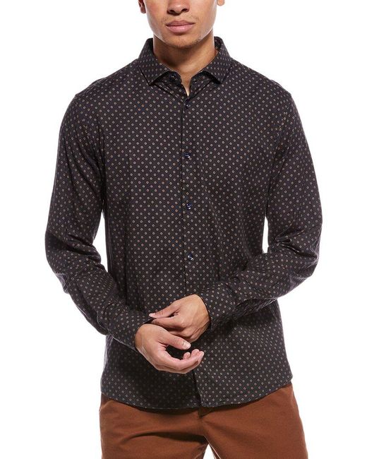 Stone Rose Gray Stretch Print Shirt for men