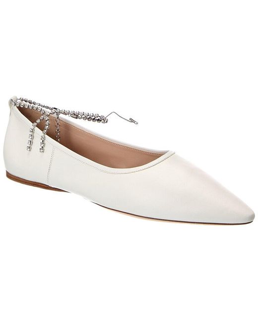 Miu Miu White Leather Flat