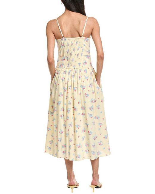 Garrie B Natural Drop-Waist Midi Dress