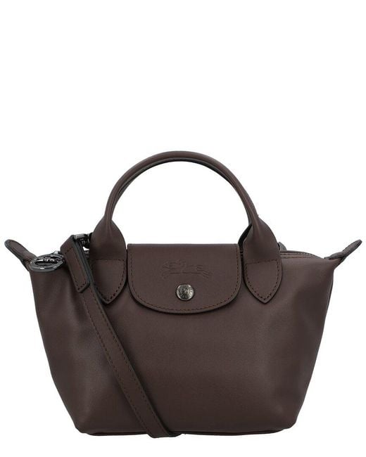 Longchamp Brown Le Pliage Xtra Xs Leather Handbag