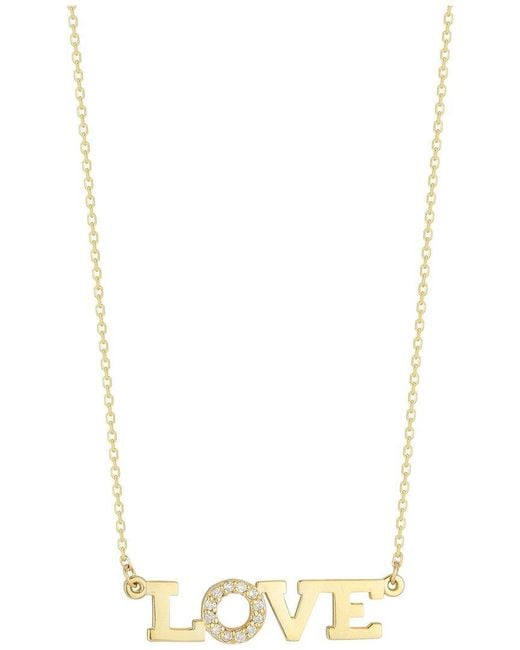 Ember Fine Jewelry White 14K 0.08 Ct. Tw. Diamond Love Necklace