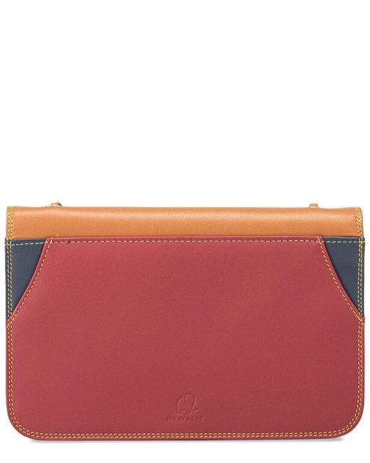 Mywalit Brown Full Flap Leather Shoulder Clutch