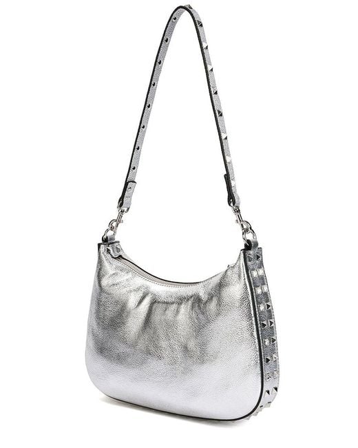 Tiffany & Fred Paris Metallic Top-grain Leather Studded Crossbody