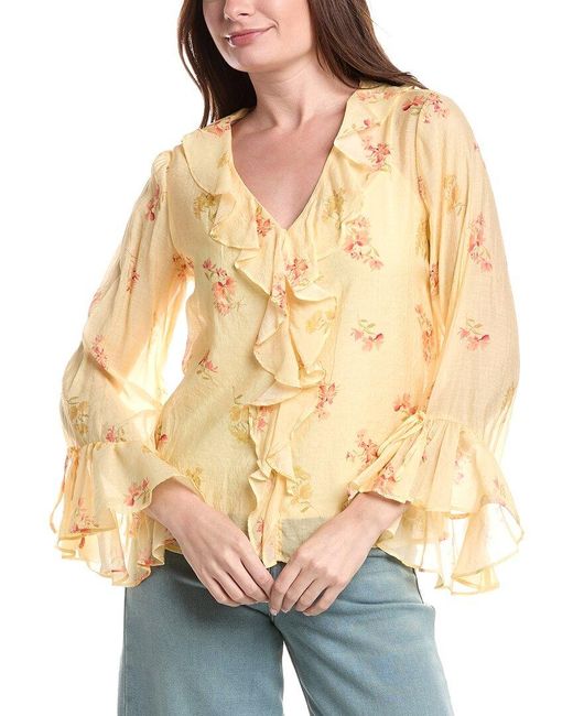 Vince Camuto Natural Ruffle Blouse