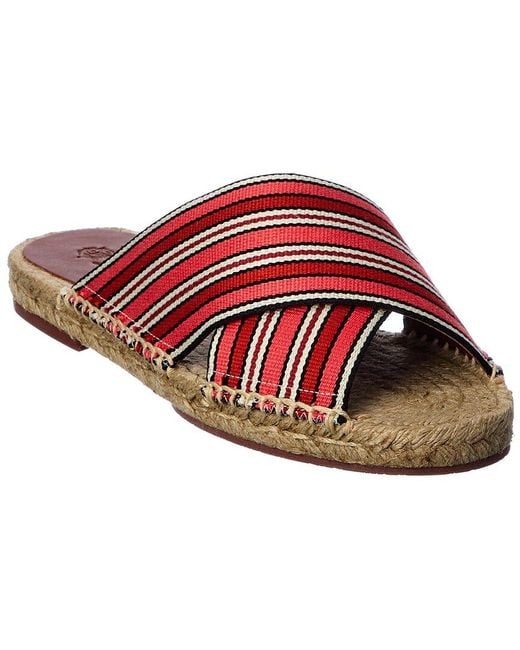 Loro Piana Red Striped Sandal