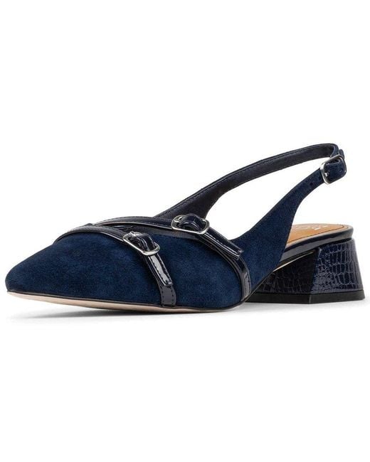 Donald J Pliner Blue Pierette Suede Slingback