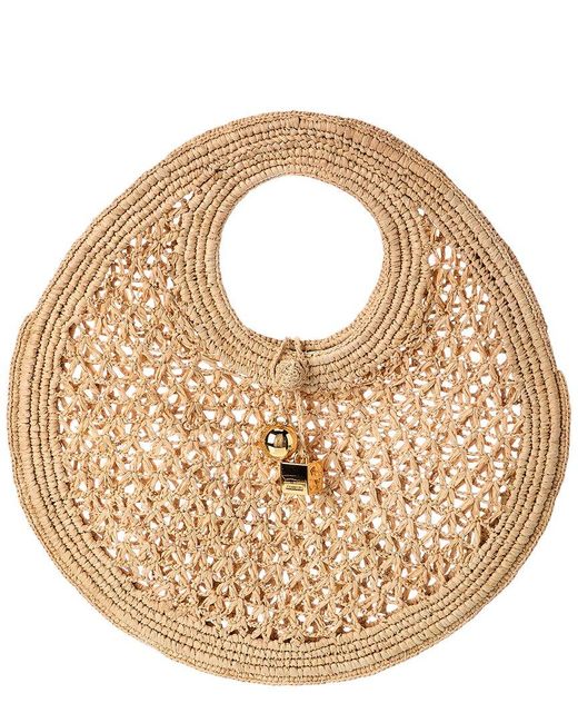 Jacquemus Metallic The Spiaggia Small Raffia Round Circle Bag