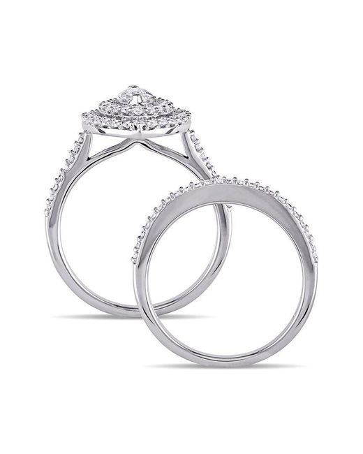 Rina Limor White 14k 0.98 Ct. Tw. Diamond Halo Ring
