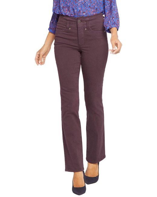 NYDJ Purple Petite Marilyn Eggplant Straight Leg Jean