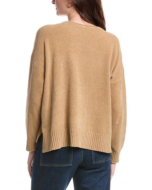 Eileen Fisher Blue Jewel Neck Sweater