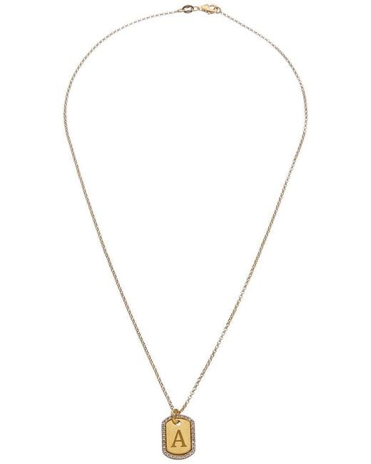 Meshmerise Metallic 18K Over 0.20 Ct. Tw. Diamond Dog Tag Initial Necklace (A-Z)